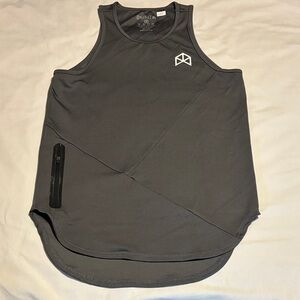 BMFit Gear ~ Men’s Small Sleeveless Shirt Lightweight w/ Zipper Pocket Gray